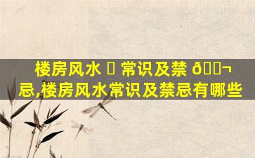 楼房风水 ☘ 常识及禁 🐬 忌,楼房风水常识及禁忌有哪些